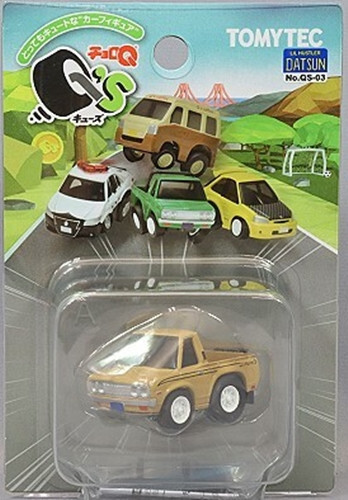 Tomytec Choro Q Q's QS-03b Datsun Truck, Beige, Surfboard Included