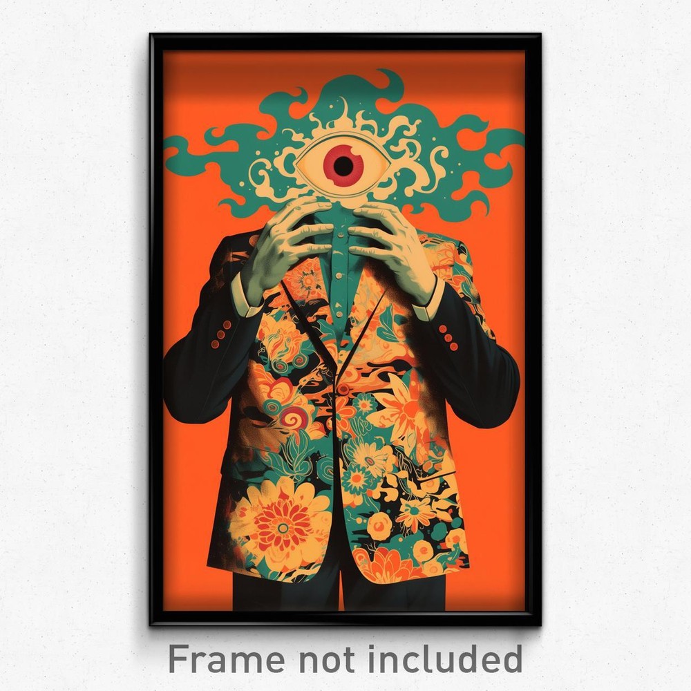 Triumphant Man in Orange Jacket Mexican Movie Poster Print