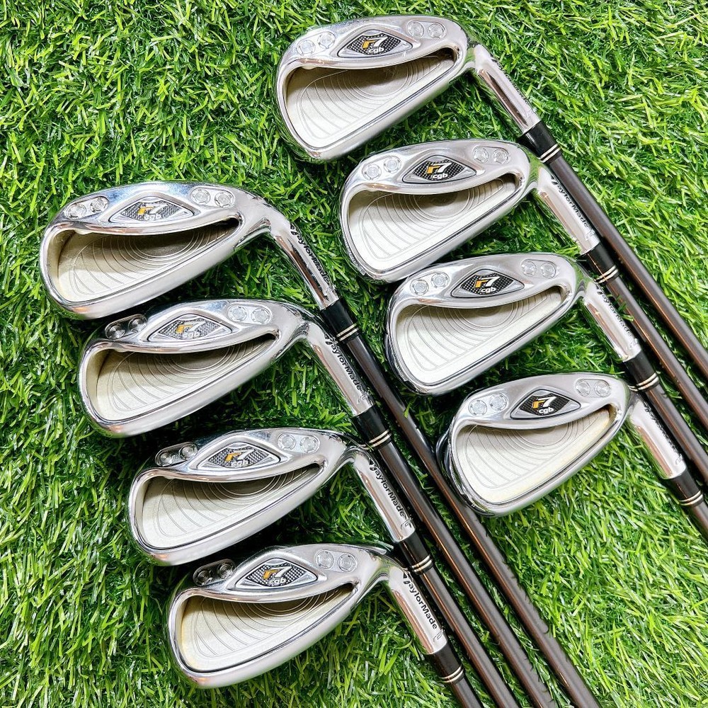 TaylorMade r7 CGB Iron Set 5-9 PW AW SW M.A.S.2 Stiff Flex 8pc Golf Clubs  