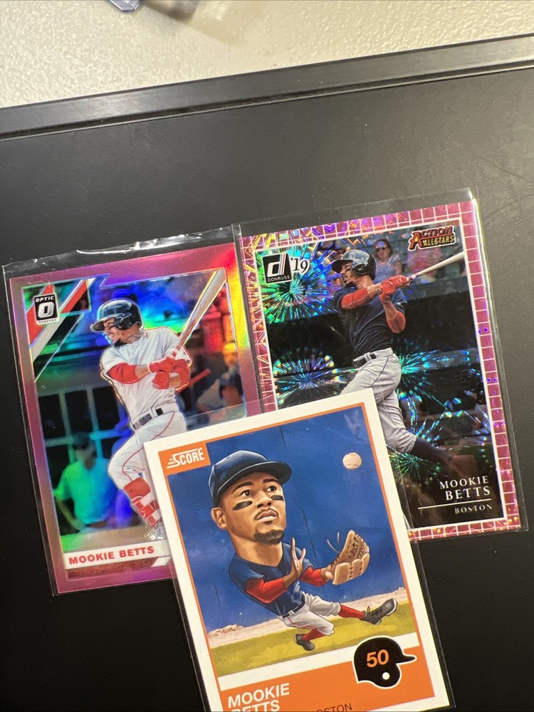 2019 Mookie Betts Red Sox Donruss Optic BB Score Lot of 3 NM Cards