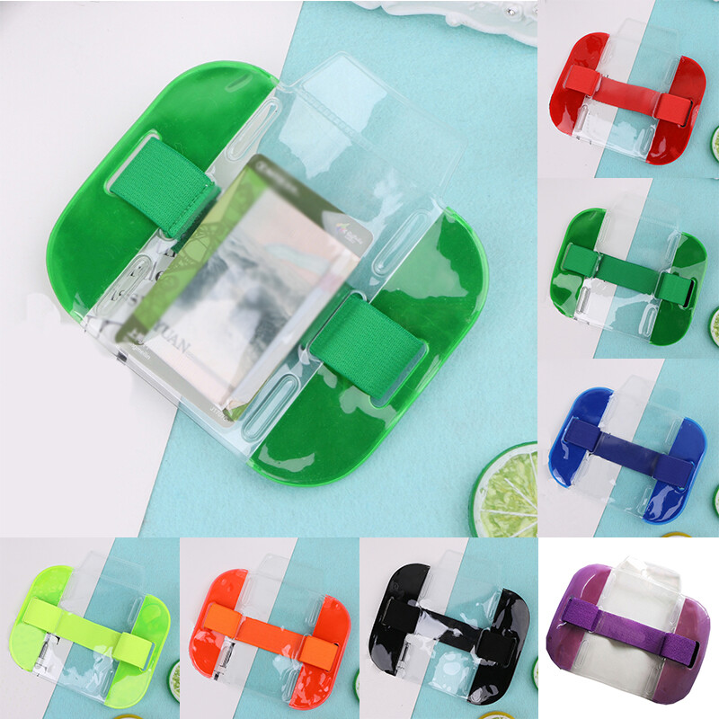 Elastic Armband ID Badge Holder with Credit Card Slots  