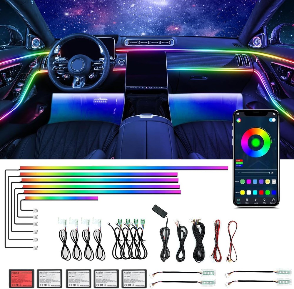 Dreamcolor Acrylic Interior Car Ambient Light Kit, Bphuny 18 color-changing