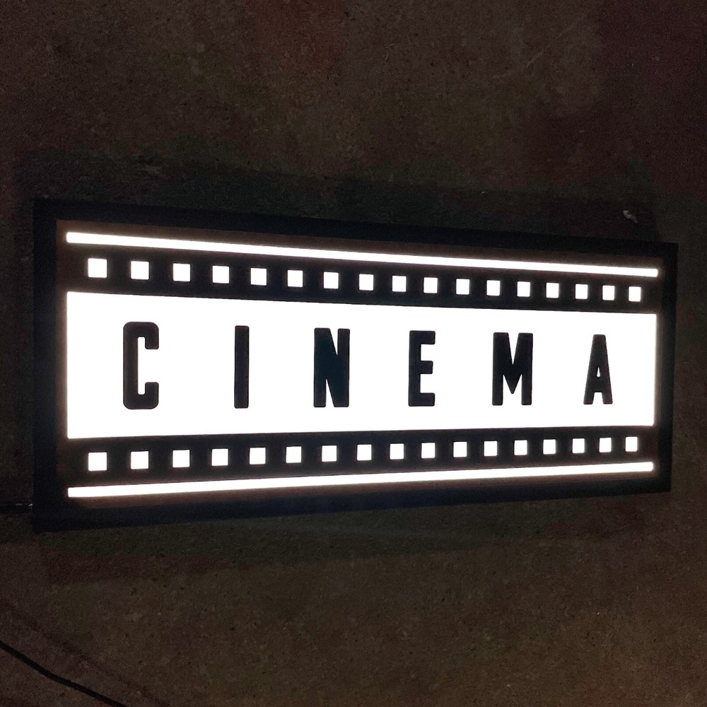 CINEMA Illuminated lightbox led sign movie room home theater flicks film posters