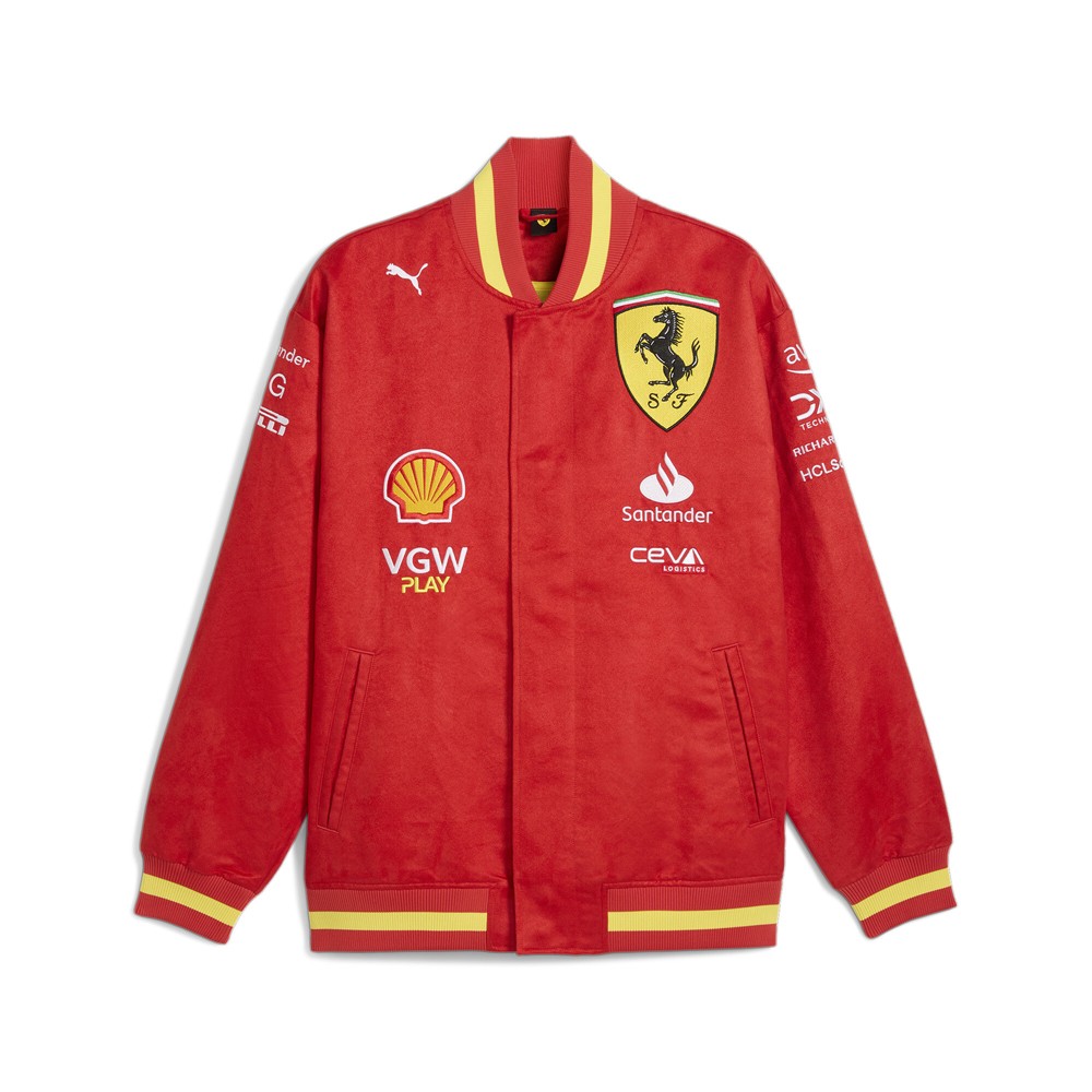 PUMA Sfv Team Varsity Jacket Mens Red Casual Athletic Outerwear 76360601