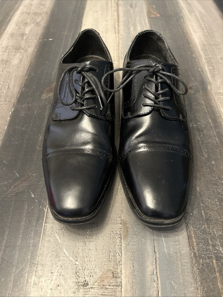Stacy Adams Mens Black Abbot Cap Toe Oxford Leather Lace Up Dress size 10.5
