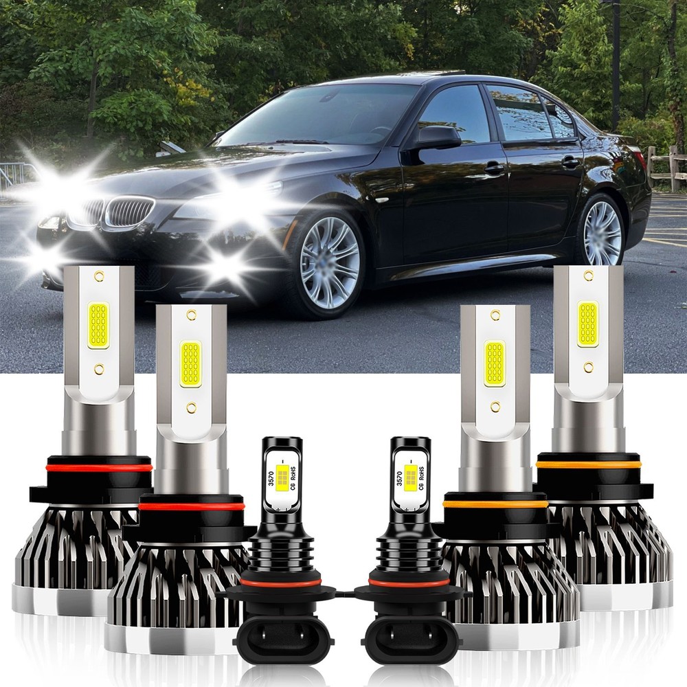 For BMW 535i 1991-1993 6x Combo 9005 9006 9145 LED Headlight Bulbs Fog light