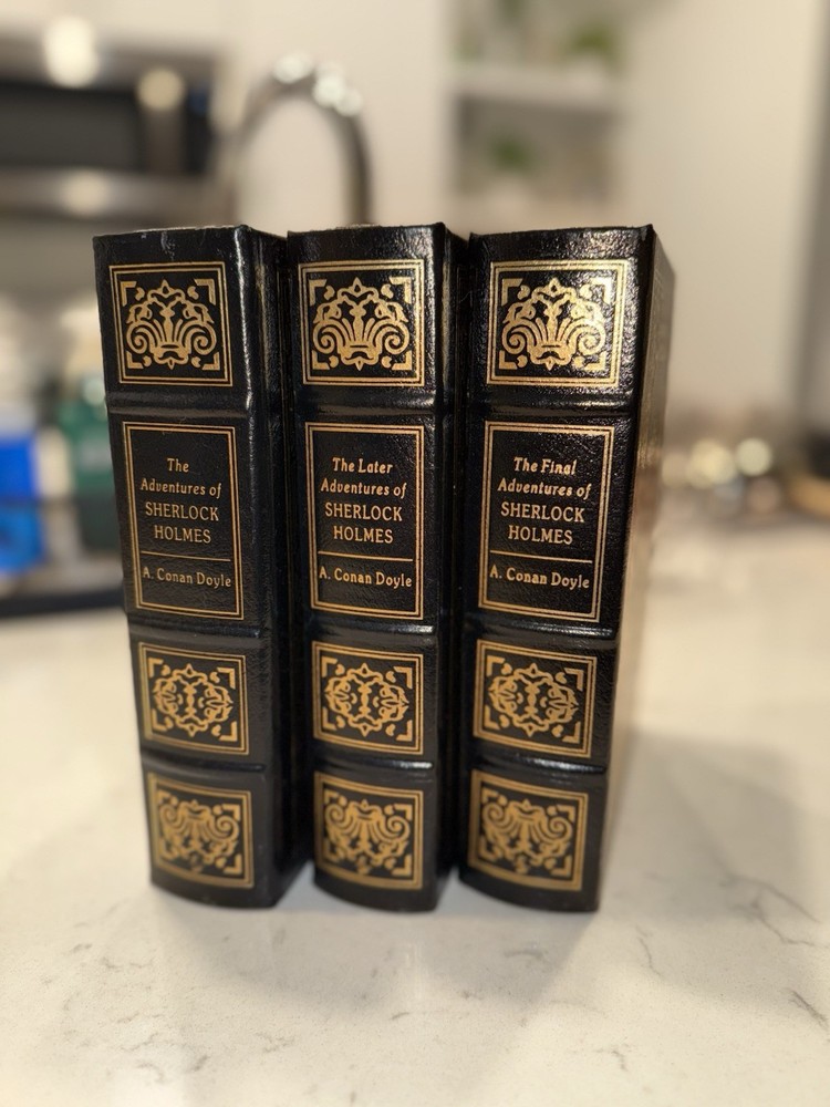 Easton Press Sherlock Holmes Complete Adventures 3 Volumes by Arthur Conan Doyle