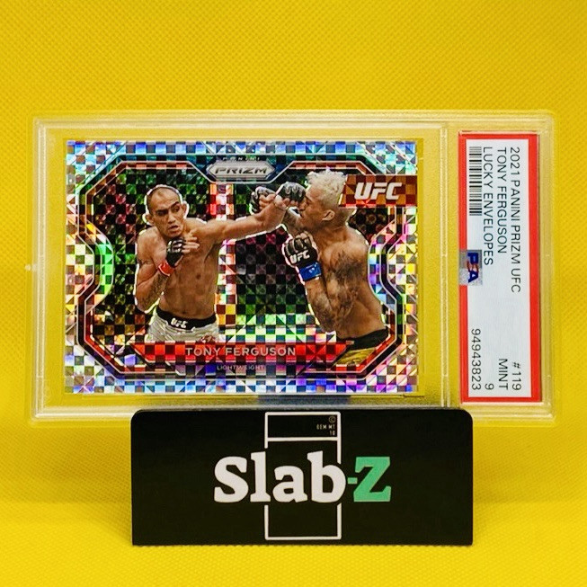 2021 UFC Prizm TONY FERGUSON /8 LUCKY ENVELOPPE Premium Box Set #119, PSA9 MINT!