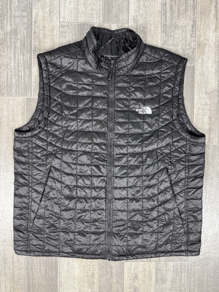 The North Face Thermoball Quilted Puffer Vest for Men XL Black Zip-Up Outdoor Gear  