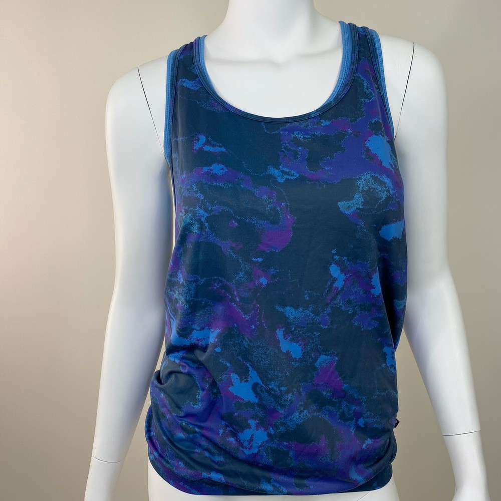 SWEATY BETTY TANK/BRA COMBO SZ S BLUE/GREY/PURPLE RACERBACK SOFT GYM YOGA RUN