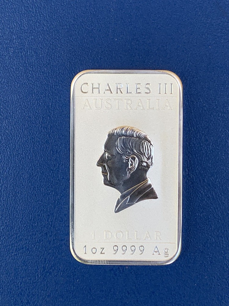 AUS. 2024 KING CHARLES III 1oz SILVER BAR -:- IN PERTH MINT ISSUED COND.