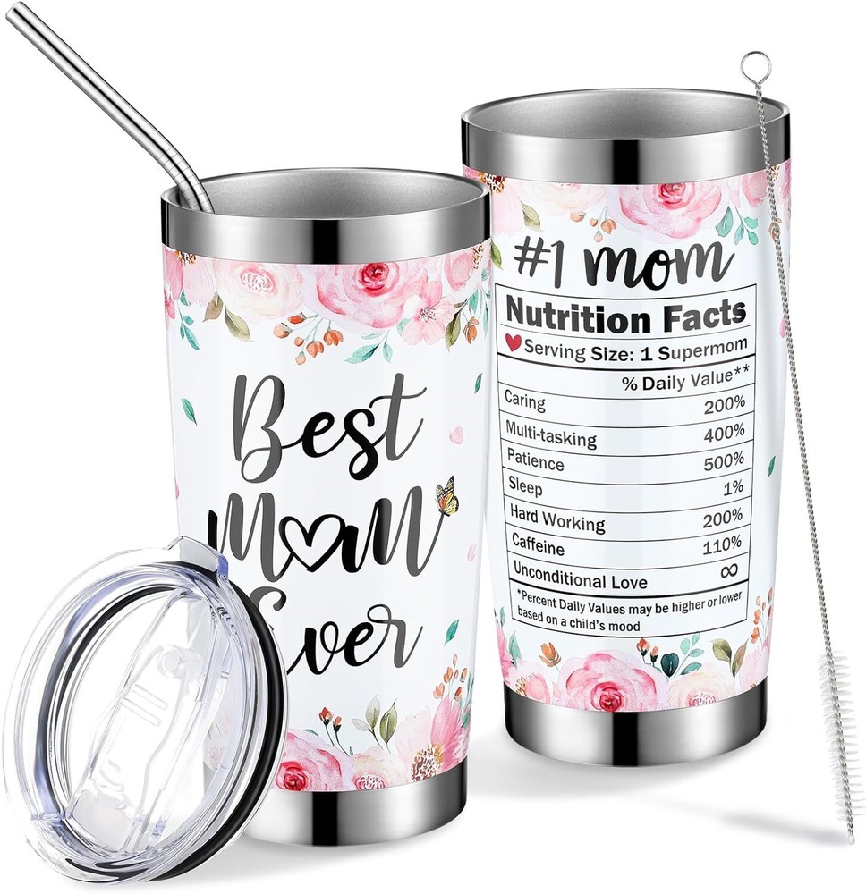 Hoolerry Best Mom Ever Gift Tumbler 20oz Stainless Steel Insulated Tumbler...