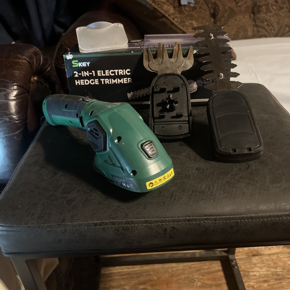 2 in 1 Cordless Grass Shear and Hedge Trimmer - Electric Bush Trimmer by SKEY