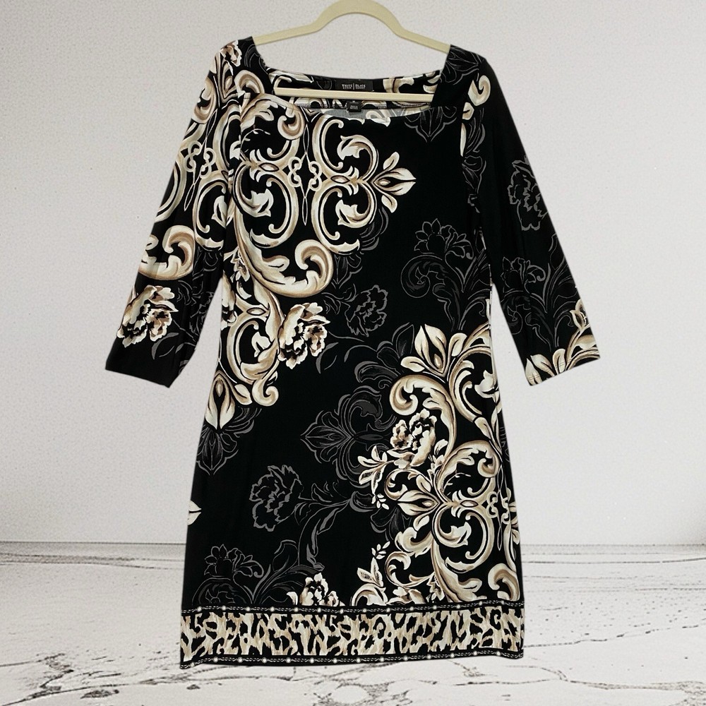 White House Black Market Floral Sheath Dress Women’s Medium CocktailParty Career