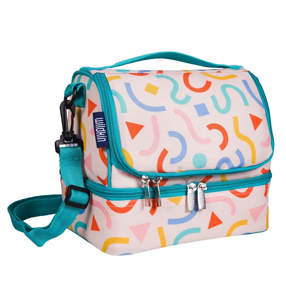 Insulated Two-Compartment Kids Lunch Bag for School & Travel - Confetti Print