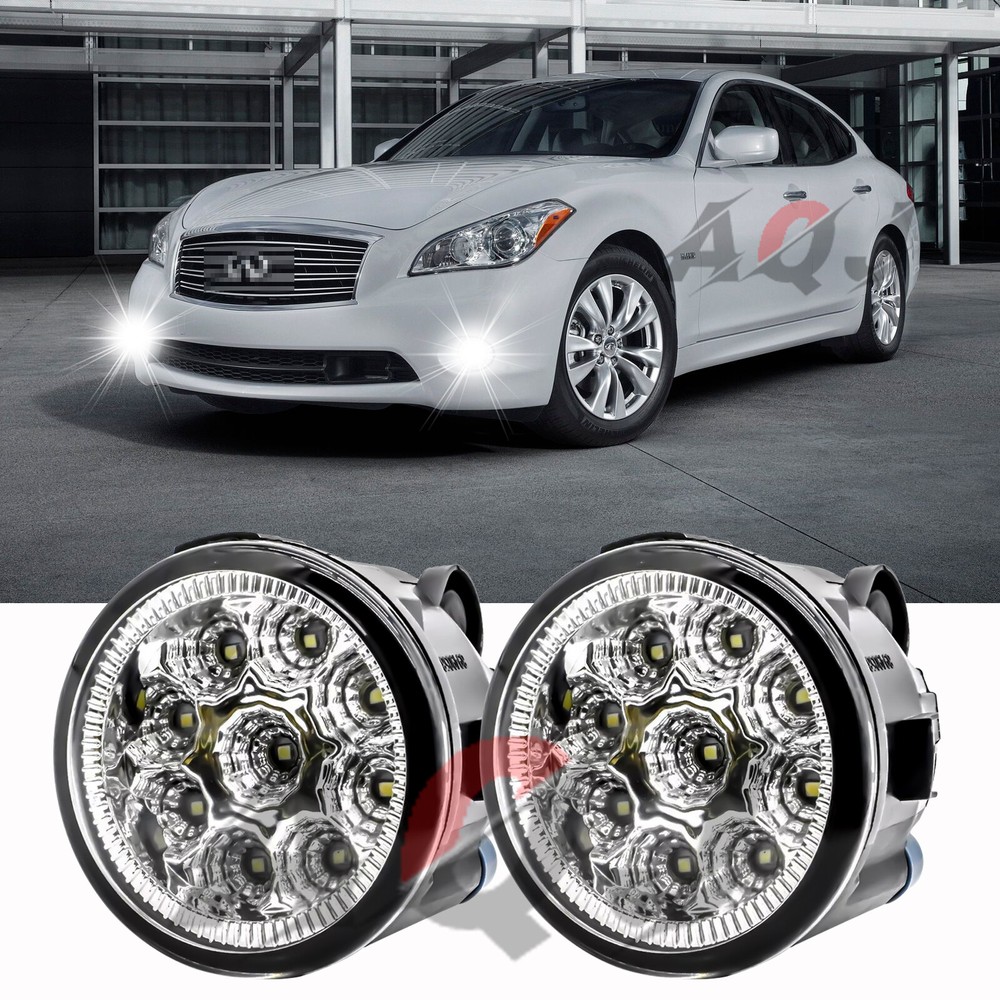 Pair of Bumper White LED Fog Light Driving Lamps For INFINITI G37 09-2013