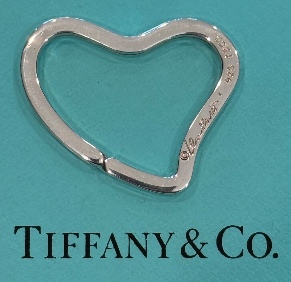 Tiffany & Co Elsa Peretti Open Heart Keyring in 925 Sterling Silver