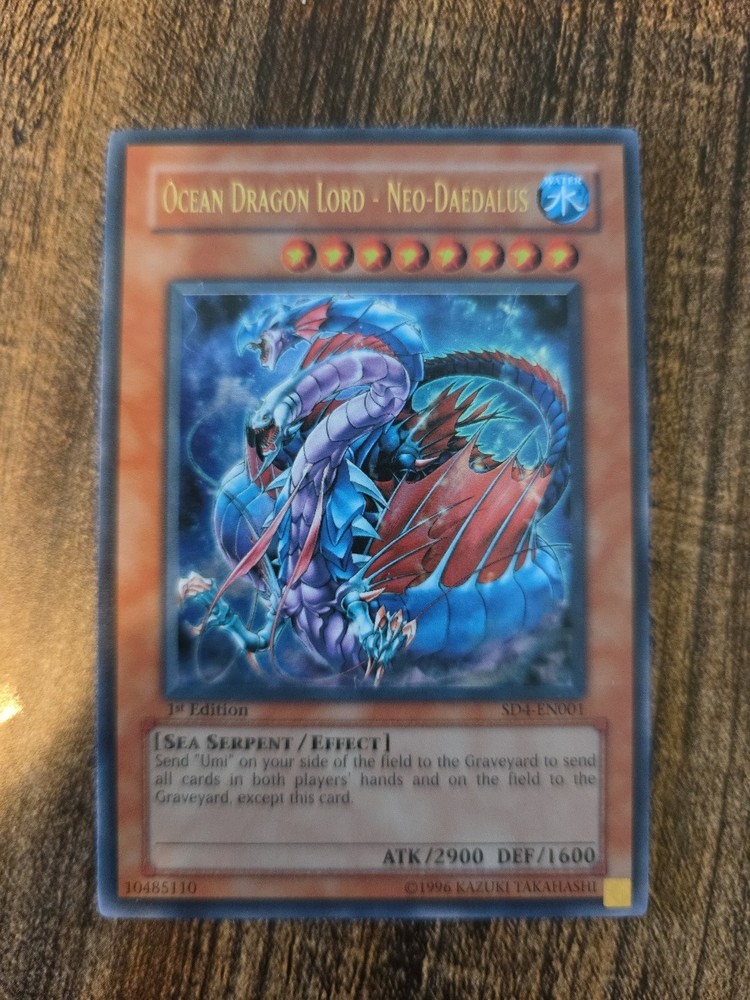 1996 Holo 1st Edition Ocean Dragon Lord Neo-Daedalus SD4-EN001 Rare