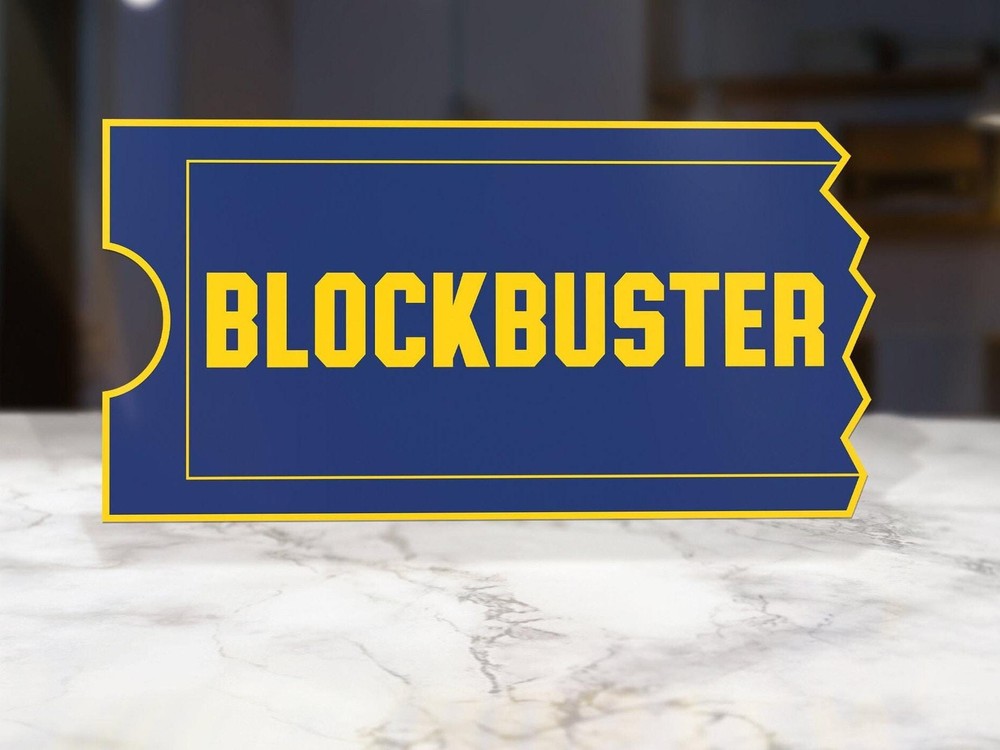 Blockbuster retro movie theater sign