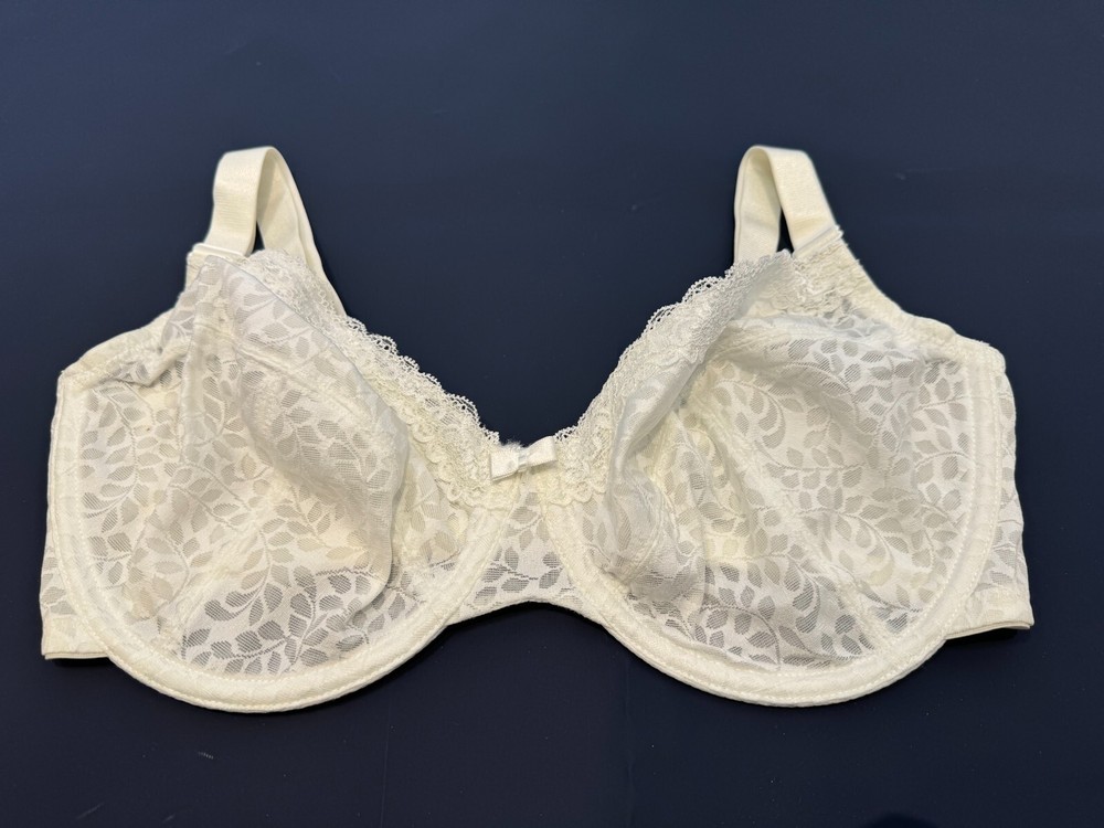 George Bra Underwired Nonpadded Embroidered Lace Full Cup Bra Size 36F White