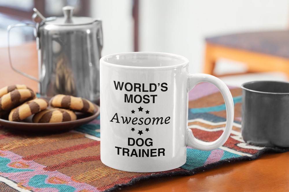Dog Trainer Funny Coffee Mug Worlds Most Awesome Dog Trainer - White Coffee Mug