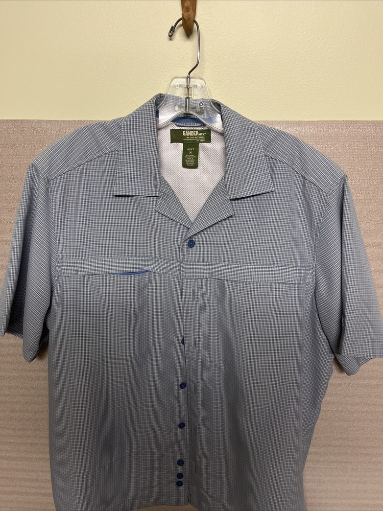 Gander Mountain Guide Series Men’s Medium Fishing / Outdoor Shirt Blue Check