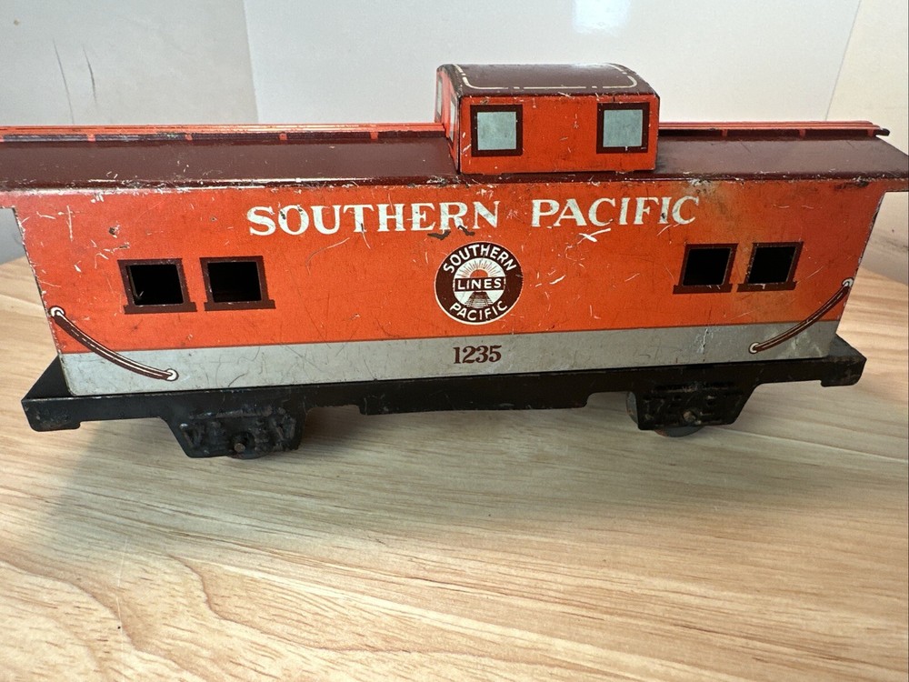 Marx O Gauge Southern Pacific Lines 1235 7 Inch 4 Wheel Caboose
