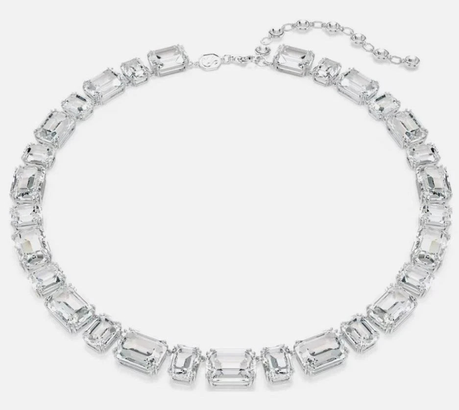 SWAROVSKI Millenia Tennis Necklace, Octagon Cut, White, Rhodium Plated 5705757