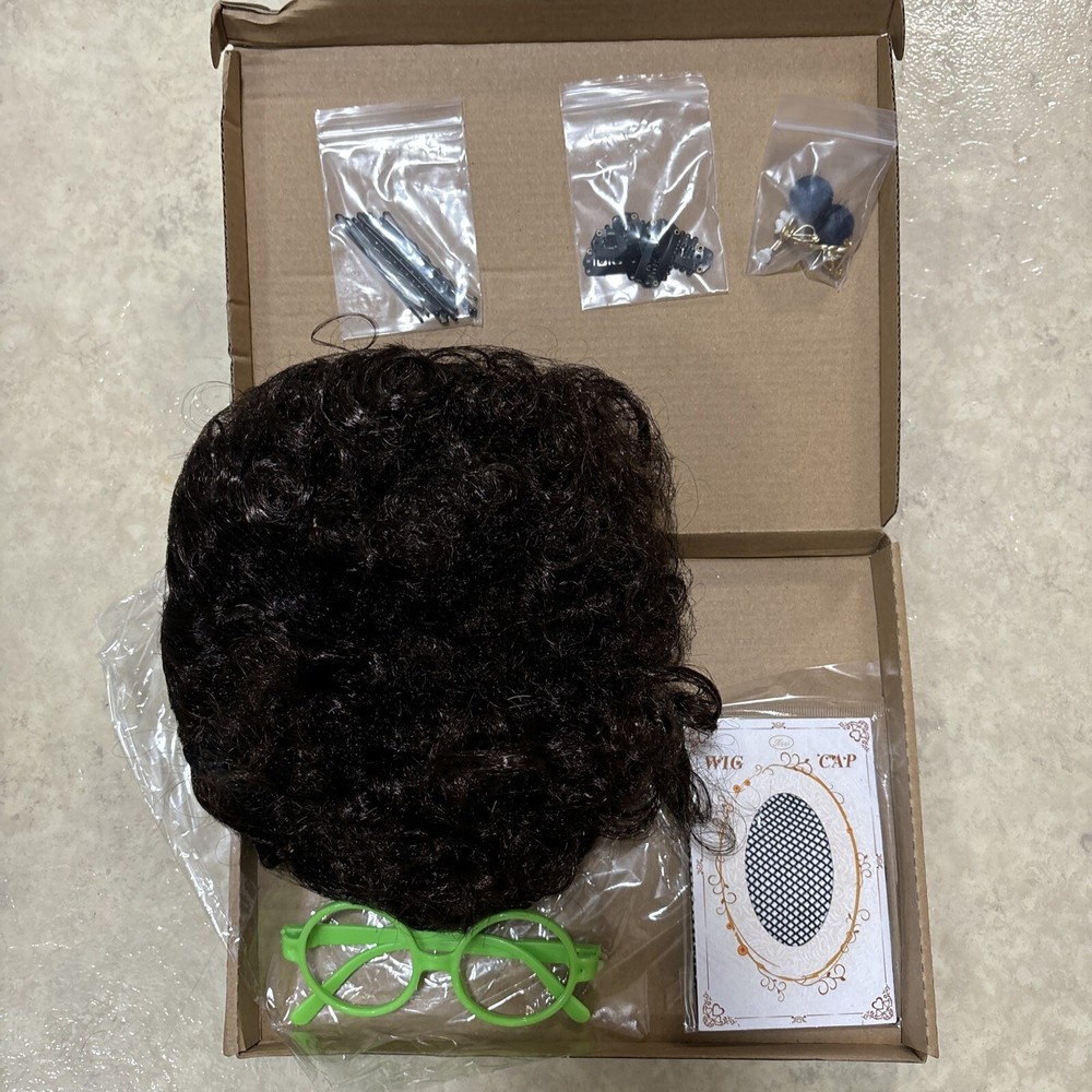 Mirabel Cosplay Wig Costume Dress Hair Green Glasses Frames Earrings ✅ Halloween