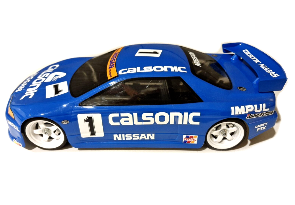 1:10 RC Clear Lexan Body Nissan Skyline GTR R32 with Calsonic decals 200mm