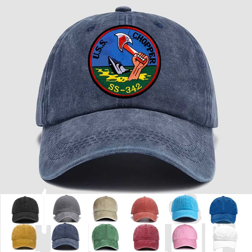 Custom Embroidered Hat SS-342 USS Chopper, Veteran Cap, Trucker Hat, Gift Idea 2