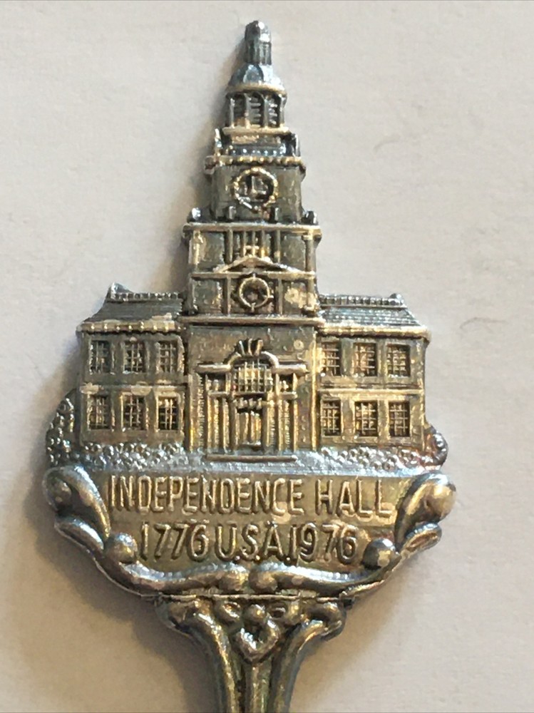Vtg Souvenir Spoon US Collectible Independence Hall 1776 USA 1976 Liberty Bell