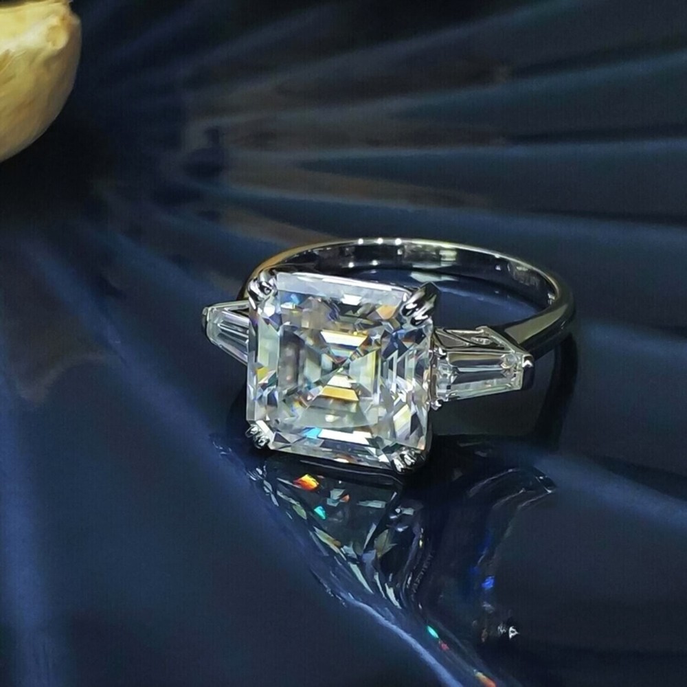 5.50 Ct Off White Diamond Solitaire Ring in 925 Silver – Anniversary Gift