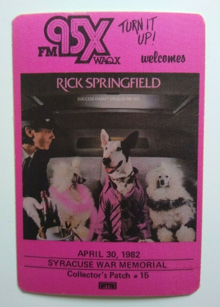 Rick Springfield Backstage Pass Original Pop Rock Music 1982 Dogs In Limousine