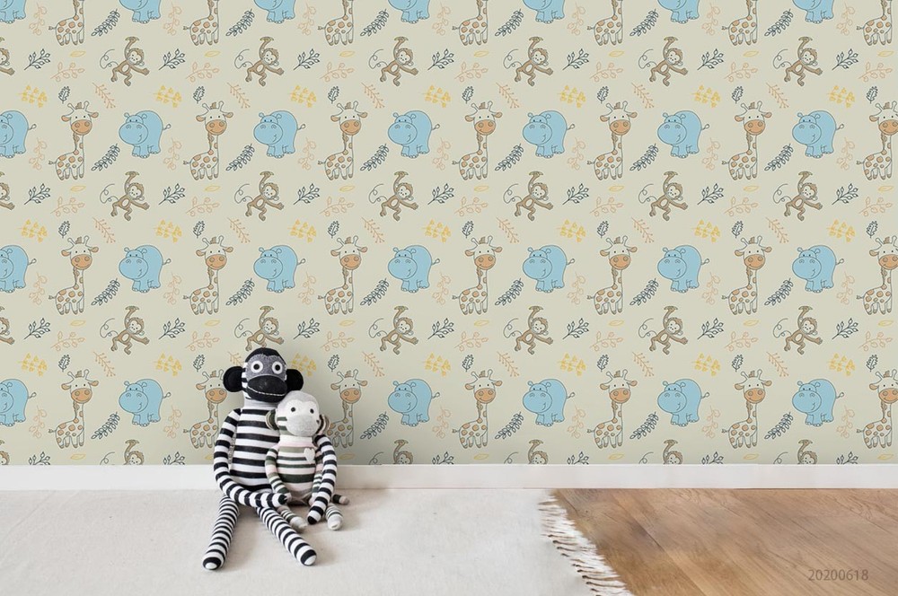 3D Animals Plants Cartoon Pattern Wall Murals Wallpaper Murals Wall Sticker
