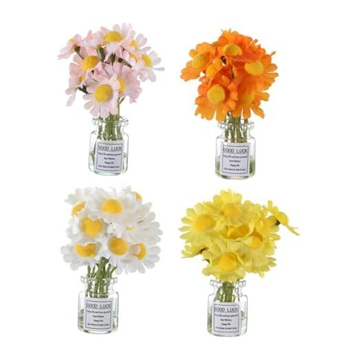 3 Pcs Cute Flower Car Accessories Daisy Car Dashboard Decorations for Women