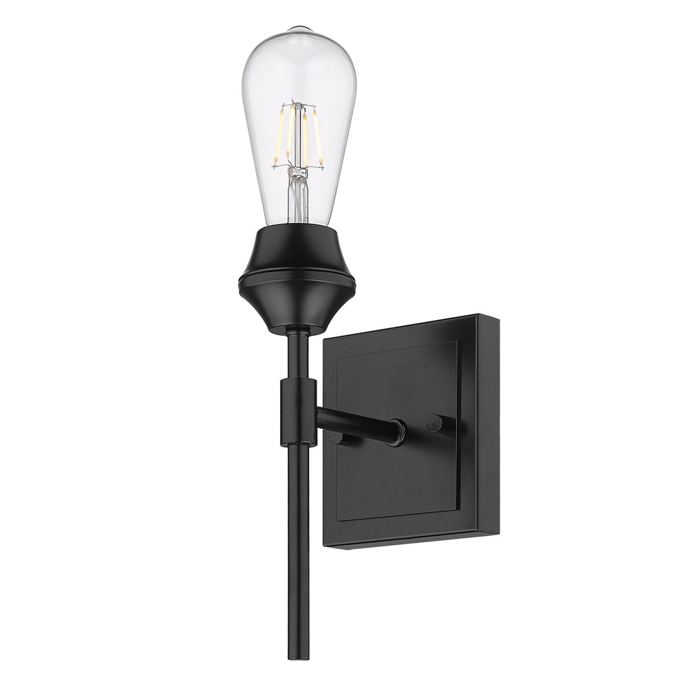 Golden Lighting 2120-BA1 Ormond 9-Inch Black Bathroom Sconce