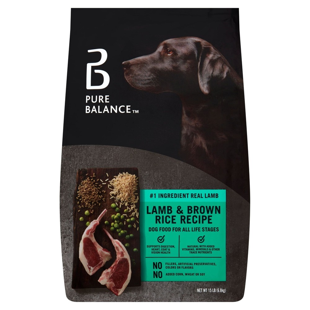 Lamb & Brown Rice Dry Dog Food 15 lb Bag for Adult Dogs