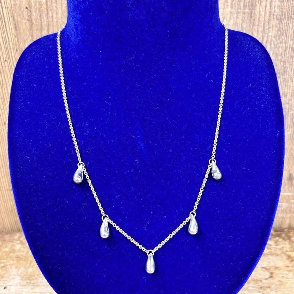 Tiffany Elsa Peretti Teardrop Sterling Silver Necklace 925 5P Pre-Owned