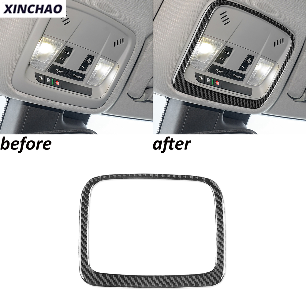 Real Carbon Fiber Roof Reading Light Panel Frame Trim For Chevrolet Malibu 16-25