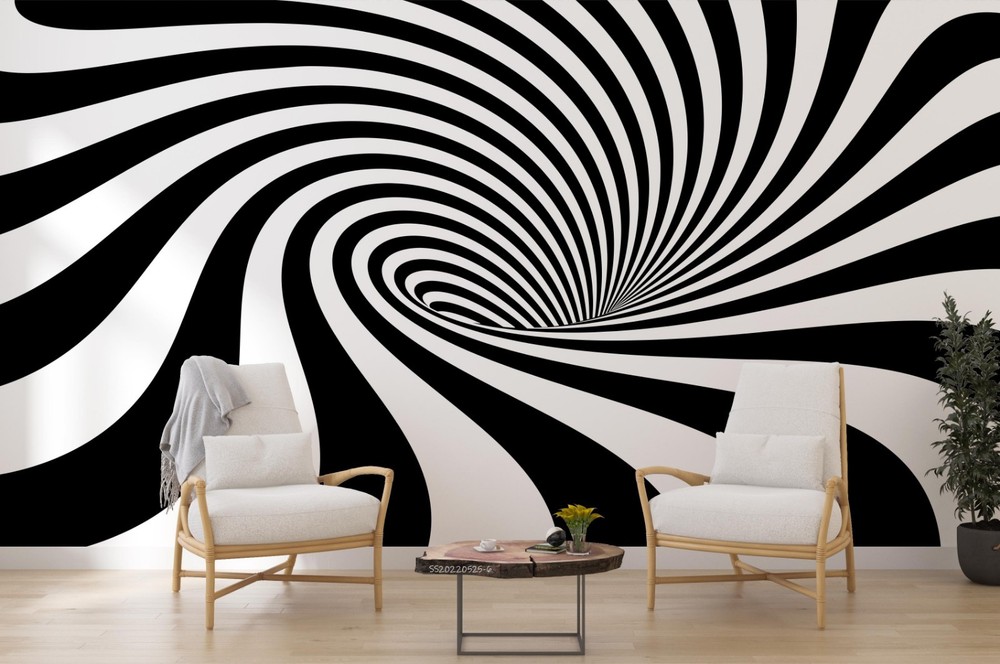 3D Abstract Black White Wall Murals Wallpaper Murals Wall Sticker