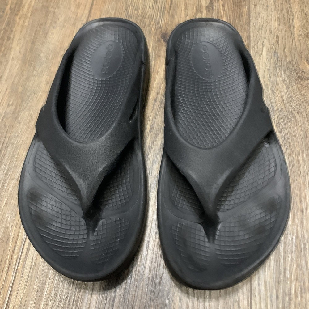 OOfos Original Sandals Womens 5 Mens 3 Black Recovery Slides Flip Flops Thongs