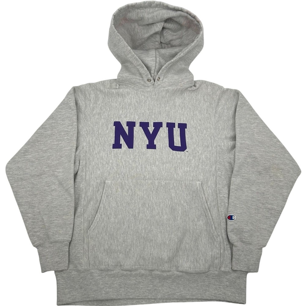 Vintage 90s y2k men's Champion reverse weave NYU New York University hoodie sz S