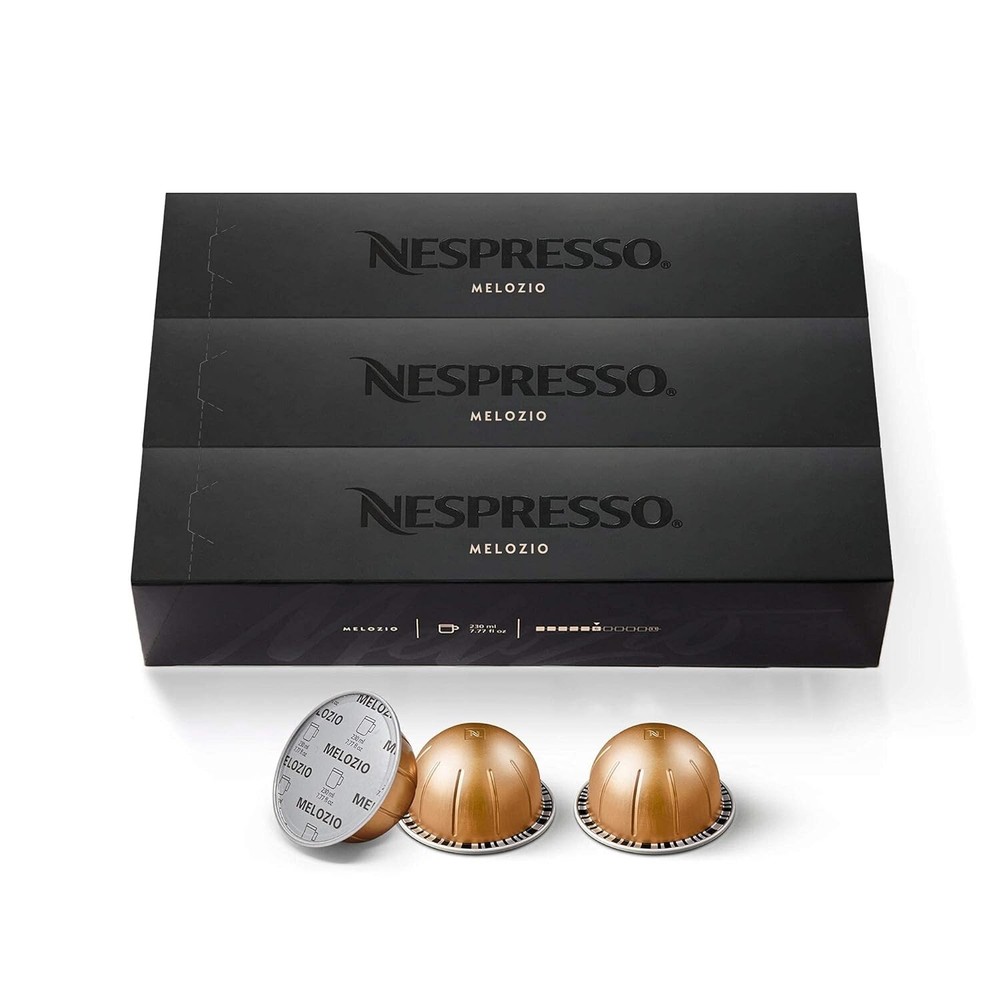 Nespresso Capsules Vertuo, Melozio, Medium Roast Coffee, 30-Count Coffee Pods