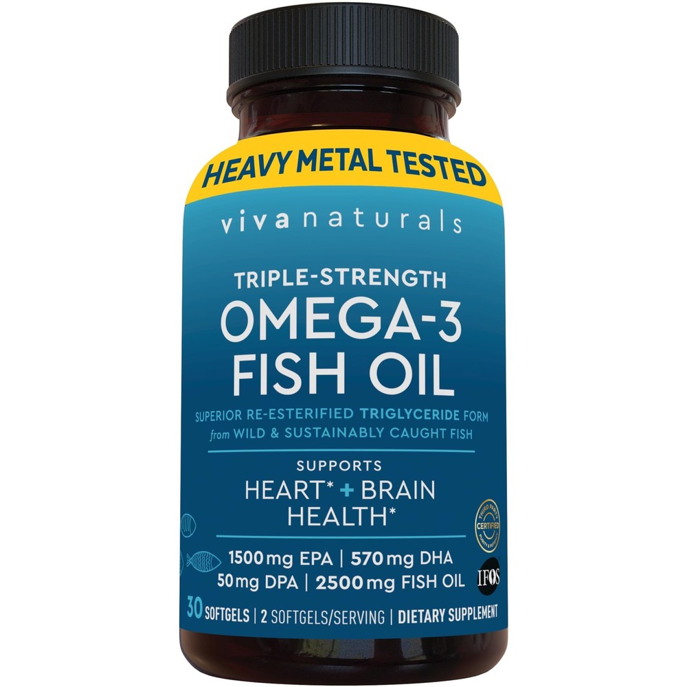 Omega-3 Fish Oil, Triple Strength, 2500 mg, 30 Softgels – Re-Esterified Fatty
