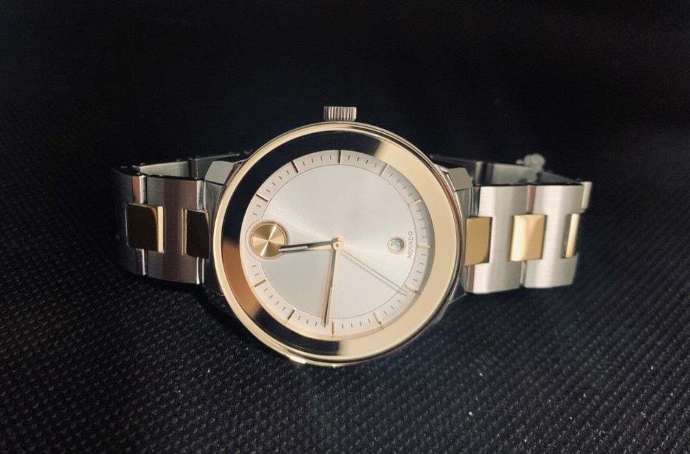 MOVADO BOLD VERSO 3600749 IP GOLD STAINLESS STEEL SWISS LADIES WATCH 38 MM