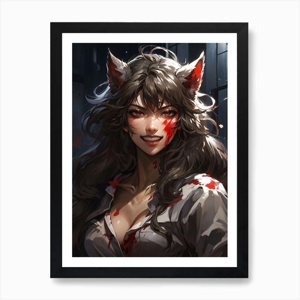 Beautiful Werewolf Art Print Framed Wall Art Poster Canvas Print Picture