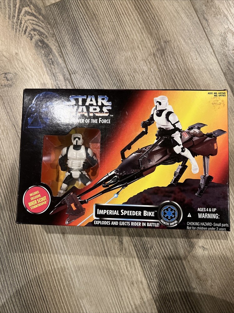 Star Wars IMPERIAL SPEEDER BIKE with BIKER SCOUT Action Figure POTF 1995