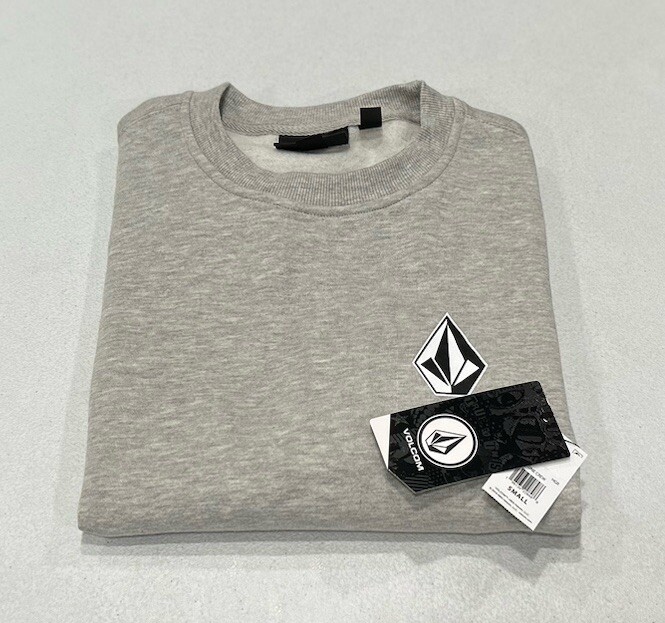 Volcom Men's Iconic Stone Crew Sweatshirt, Heather Gray, Size S