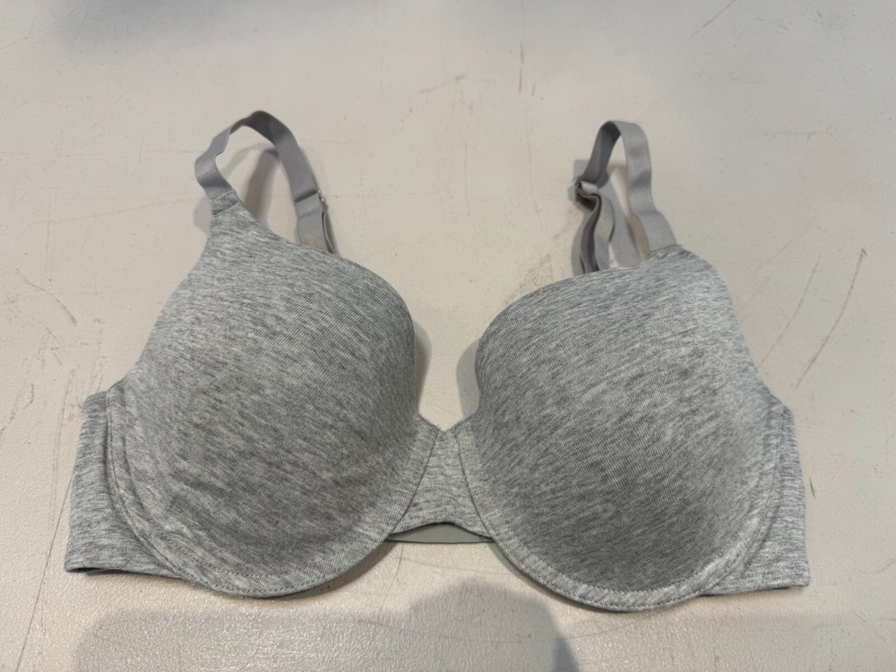 Amazon Essentials Bra Underwired Padded Cotton T Shirt Bra Size 34DD Grey